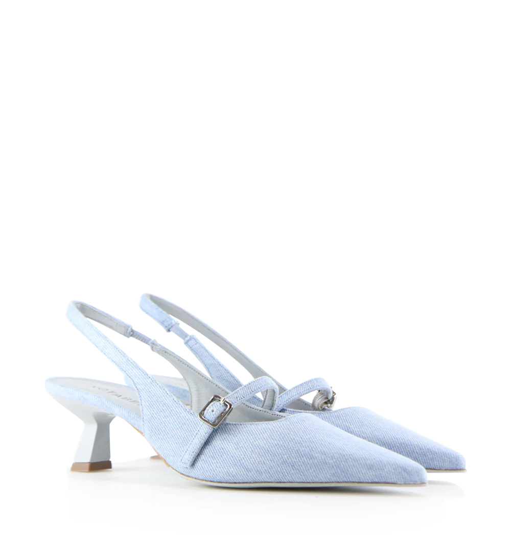 Elina 50 slingback stiletter, jeans - Image 3