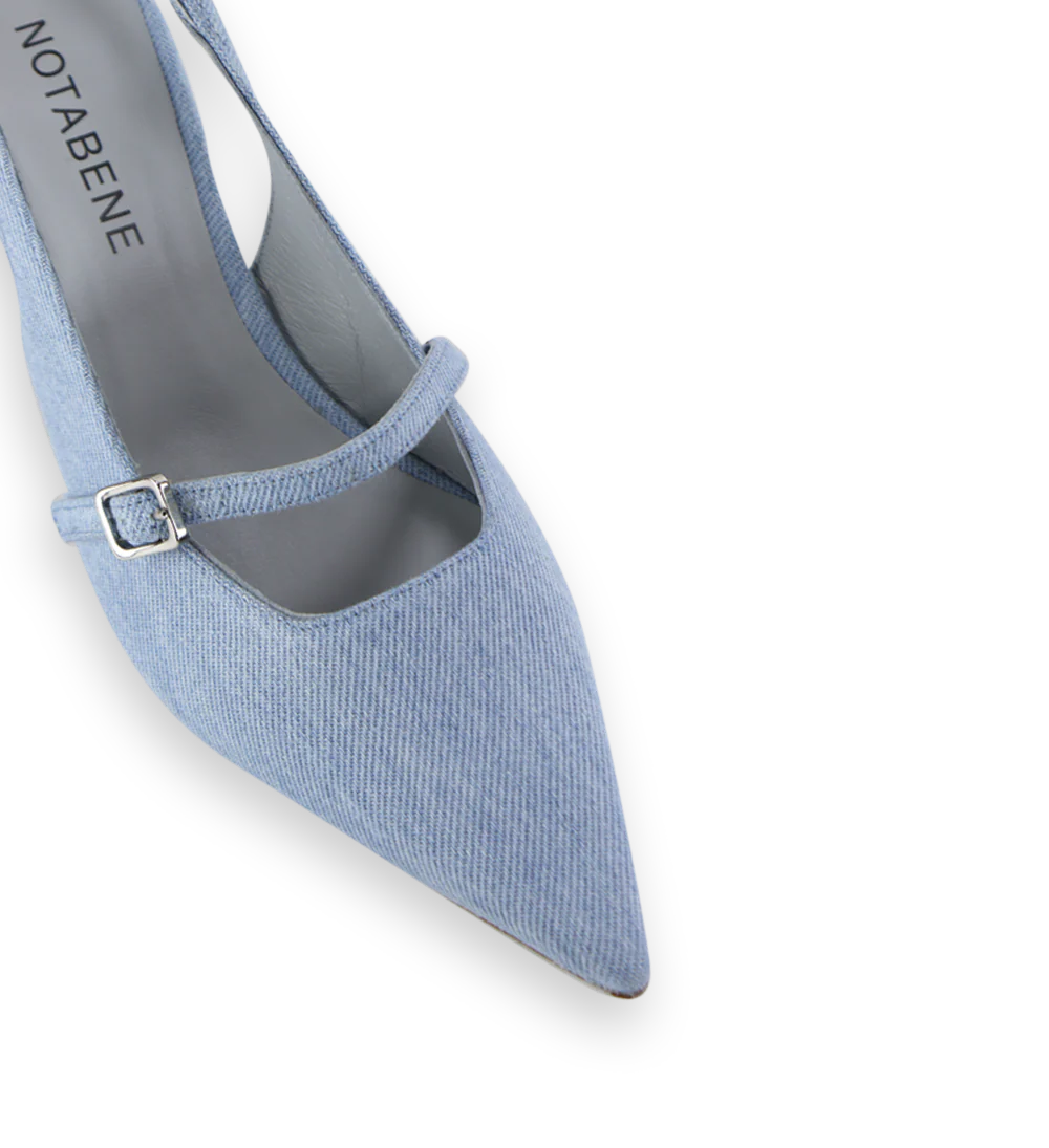 Elina 50 slingback stiletter, jeans - Image 5