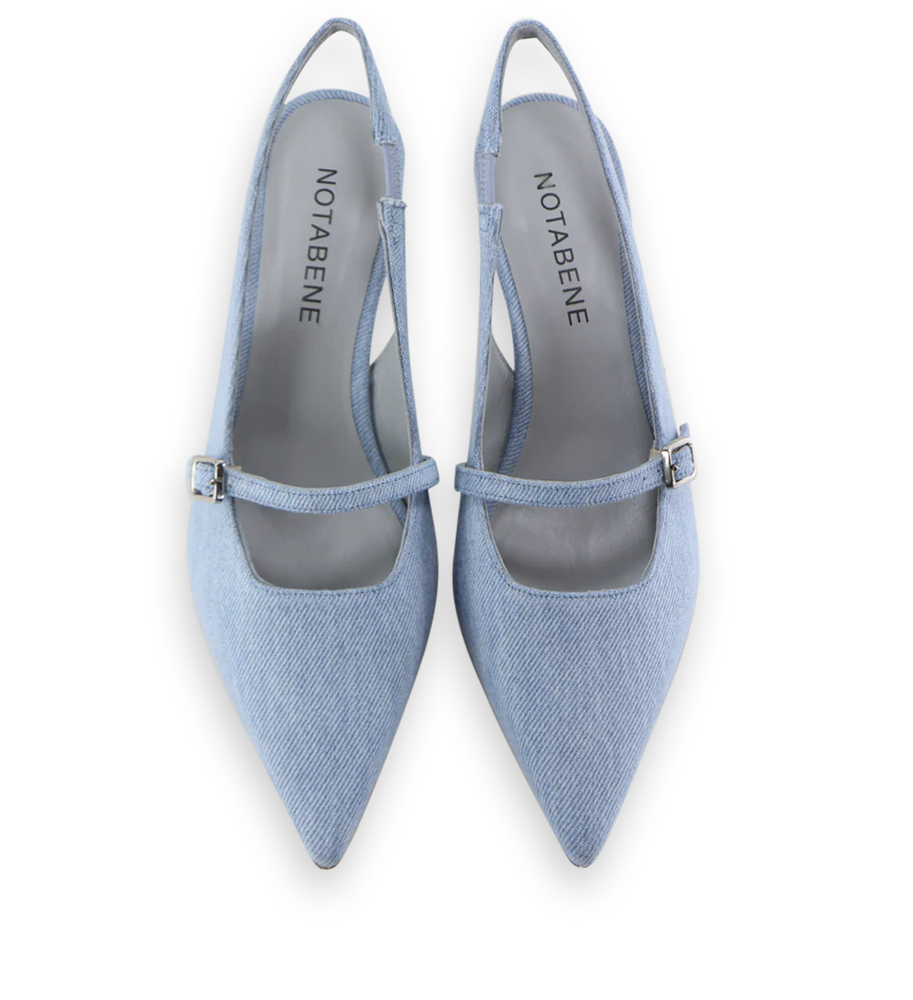 Elina 50 slingback stiletter, jeans - Image 7