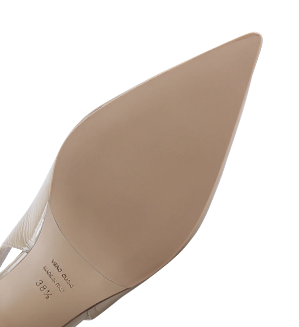 Elisa 50 slingback stiletter, beige lak - Image 3