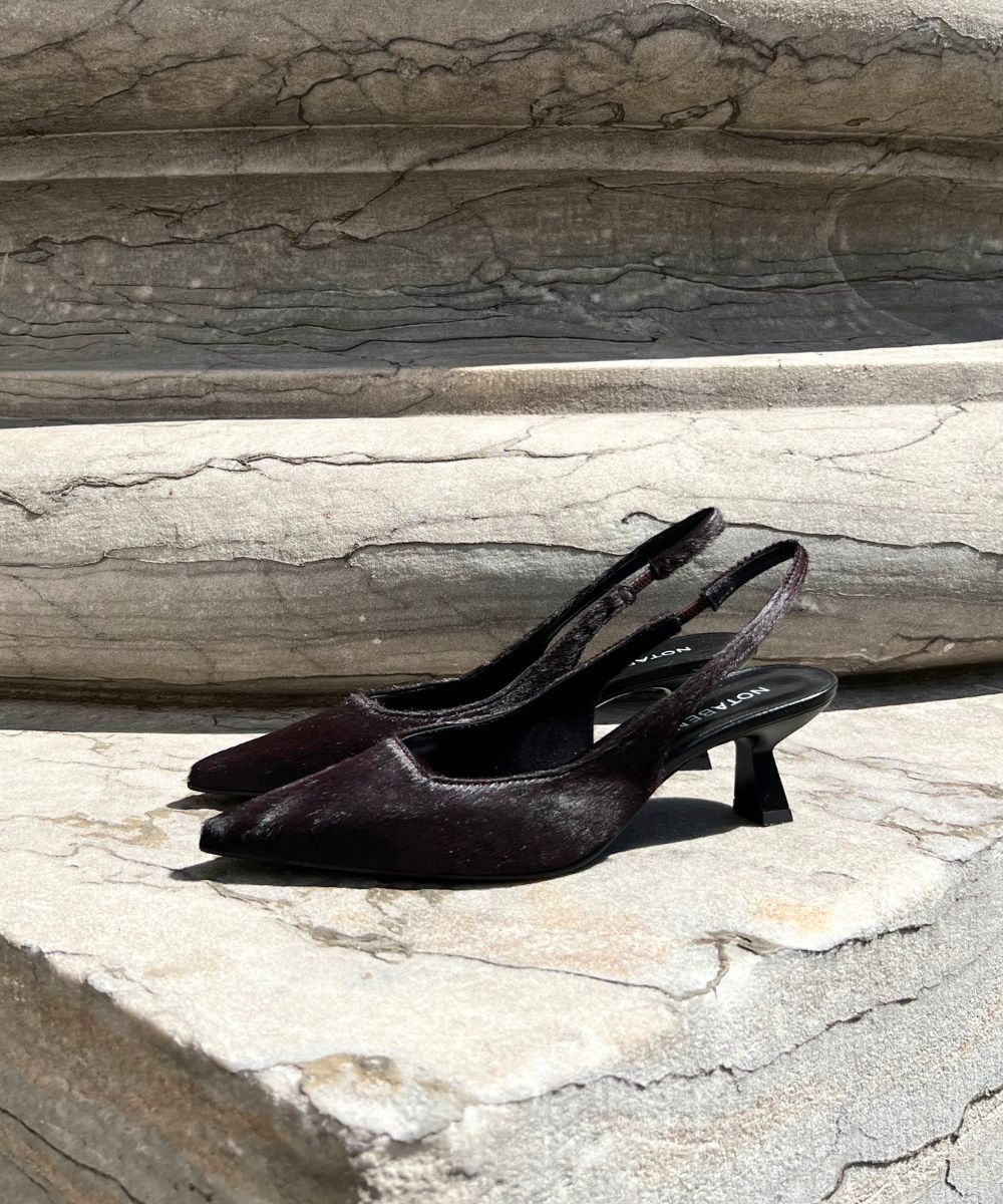 Elisa 50 slingback stiletter, mørkebrun kopels - Image 4