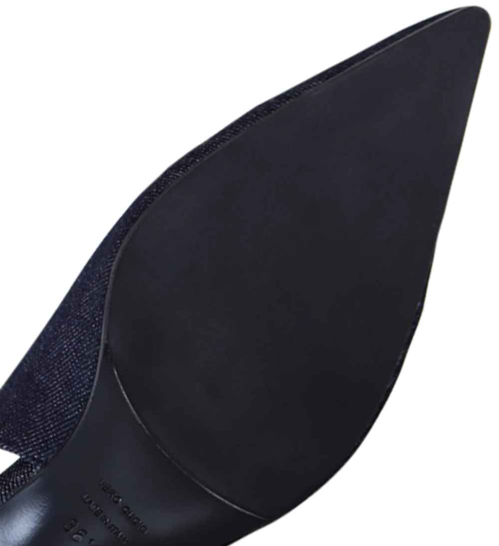 Elisa 50 slingback stiletter, denim - Image 7