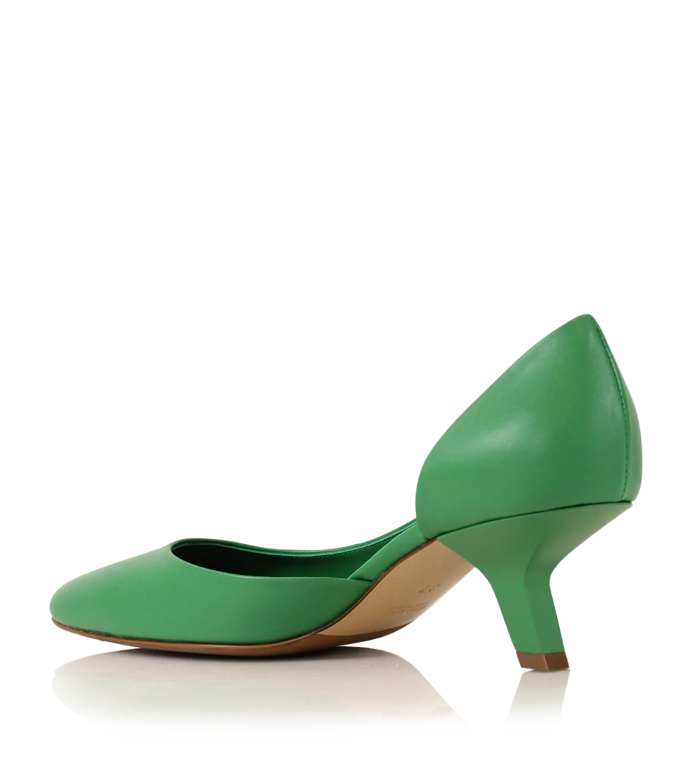 Ellen 55 pumps, grøn læder - Image 3
