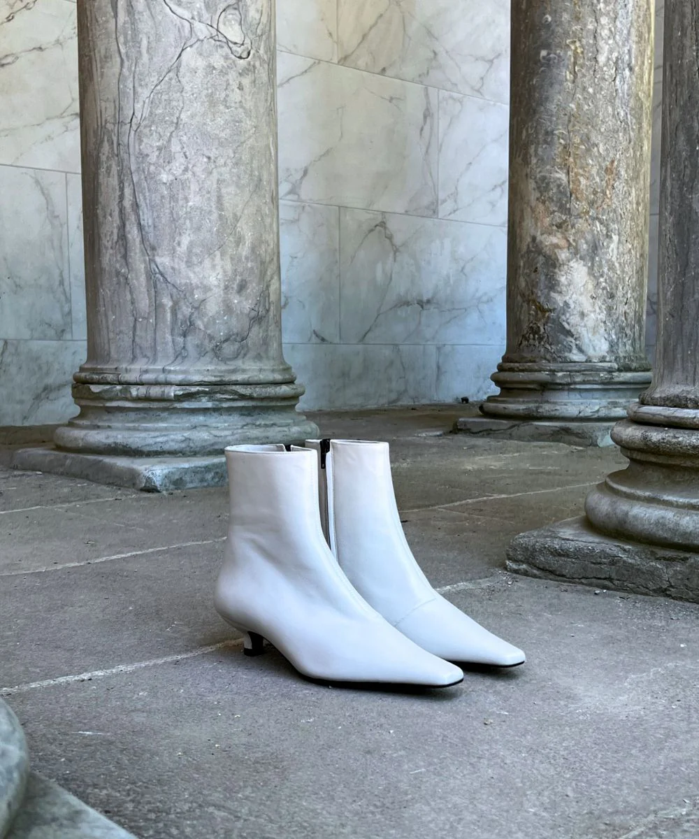 Elly 35 støvler, off-white læder - Image 2