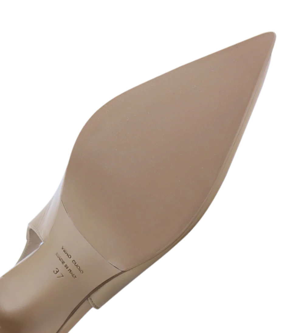 Emilia 90 slingback stiletter, beige lak - Image 4