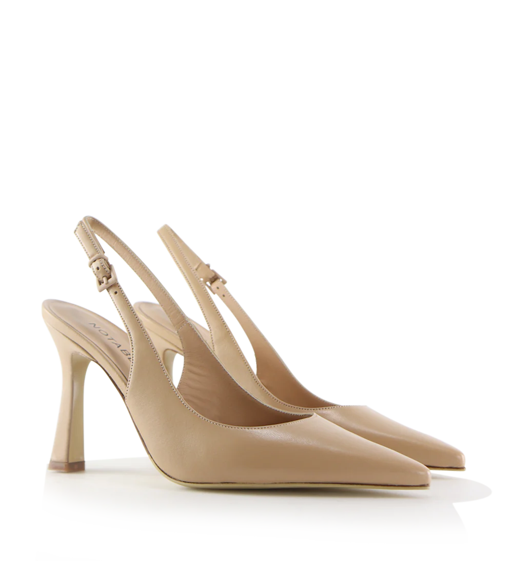 Emilia 90 slingback stiletter, nude læder - Image 3