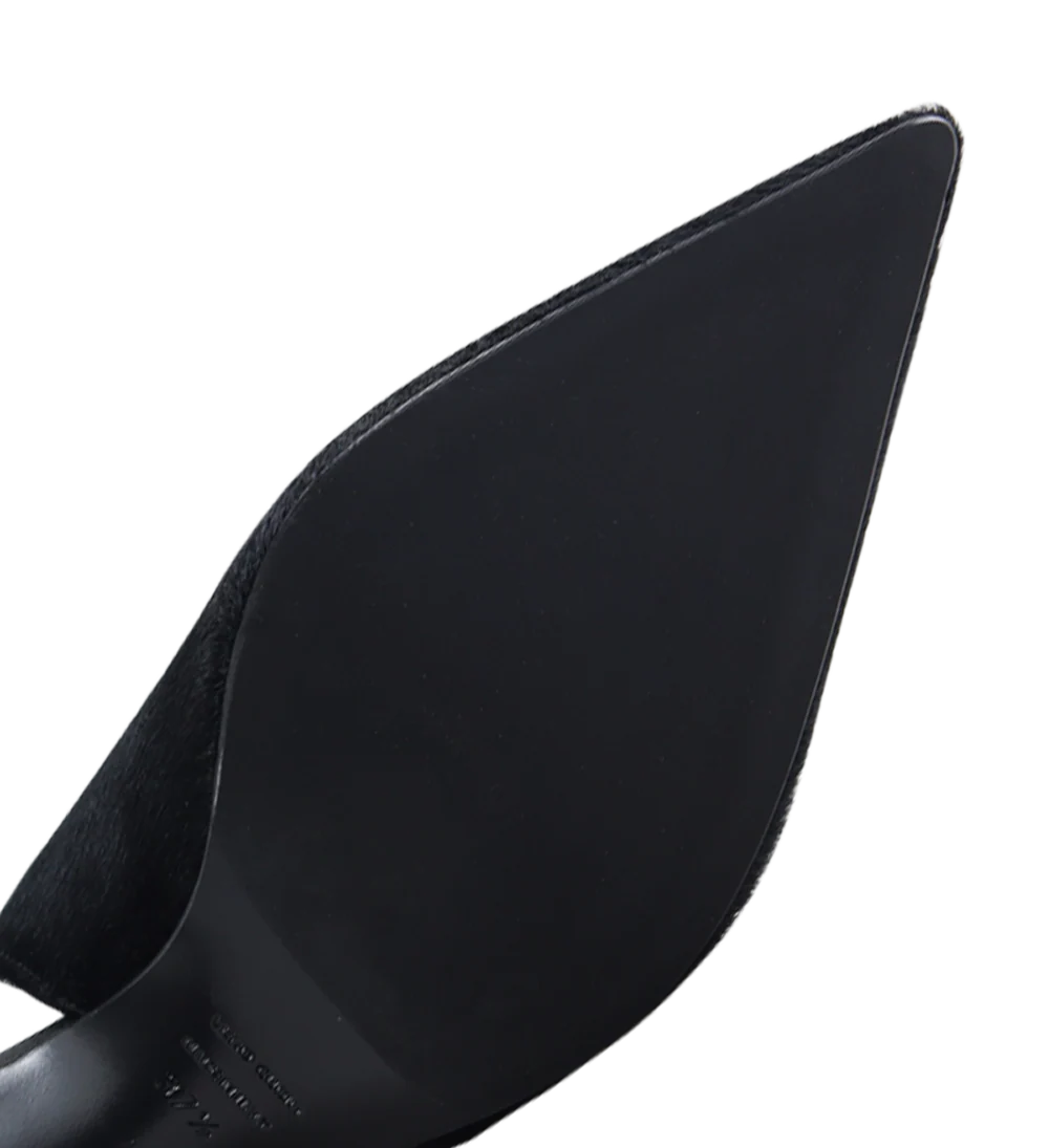 Emilia low 70 slingback stiletter, sort ko pels - Image 6