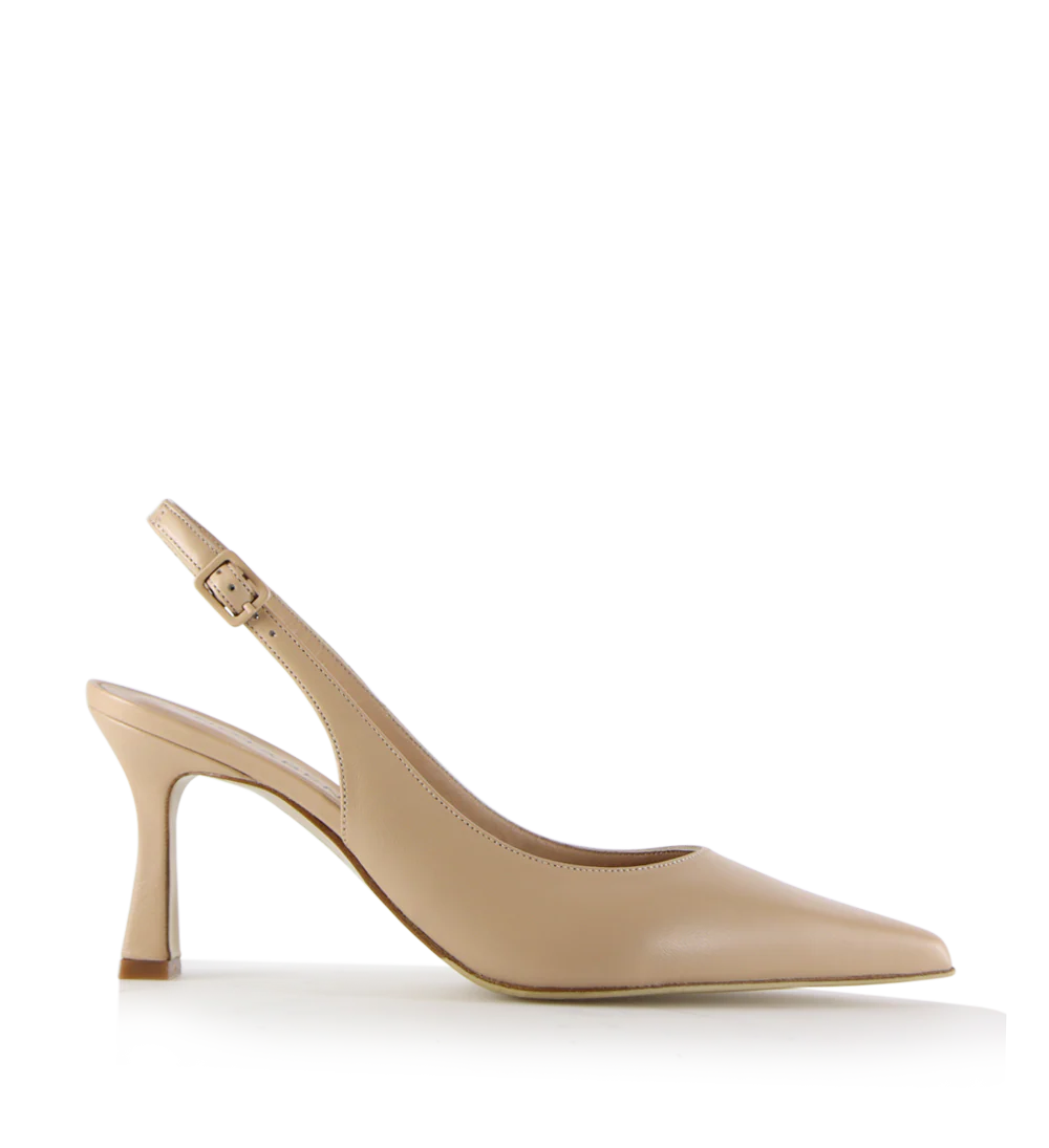 Emilia Low 70 slingback stiletter, nude læder