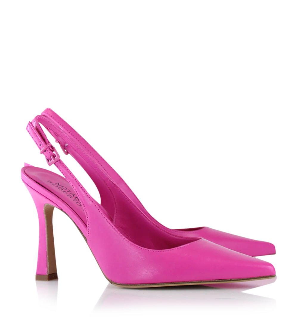 Emilia 90 slingback stiletter, pink læder - Image 3