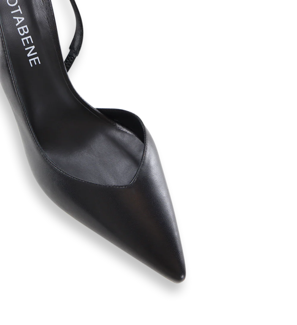 Emira 70 slingback stiletter, sort læder - Image 5