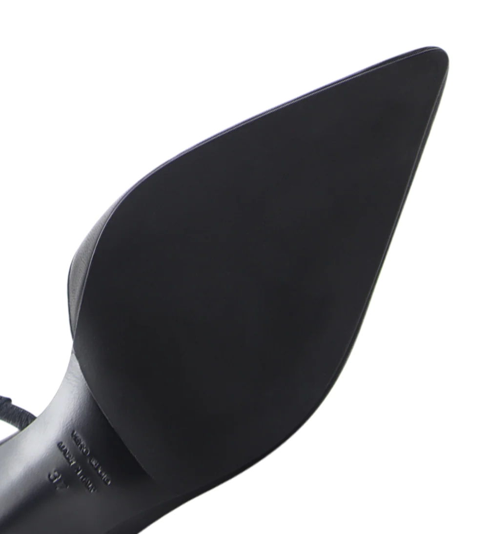Emira 70 slingback stiletter, sort læder - Image 7