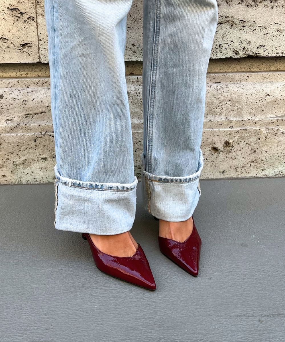 Emira 70 slingback stiletter, bordeaux lak - Image 6