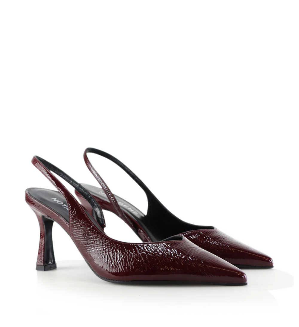 Emira 70 slingback stiletter, bordeaux lak - Image 7