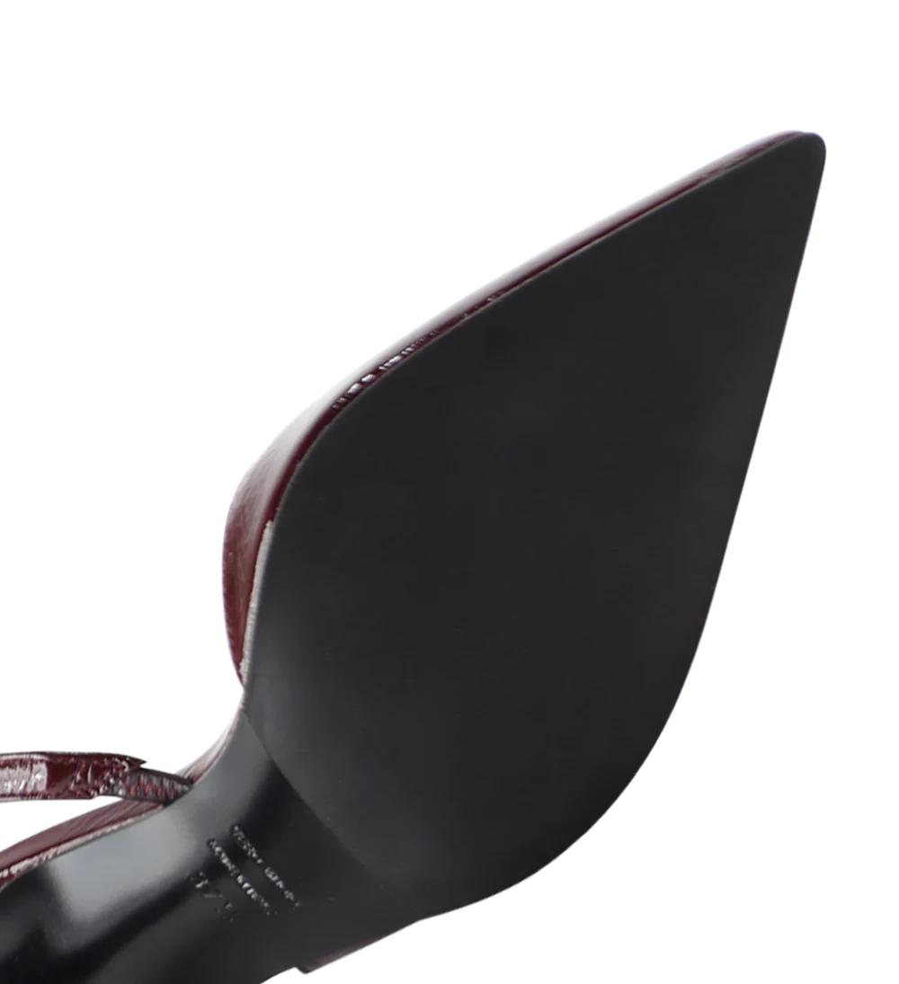 Emira 70 slingback stiletter, bordeaux lak - Image 8