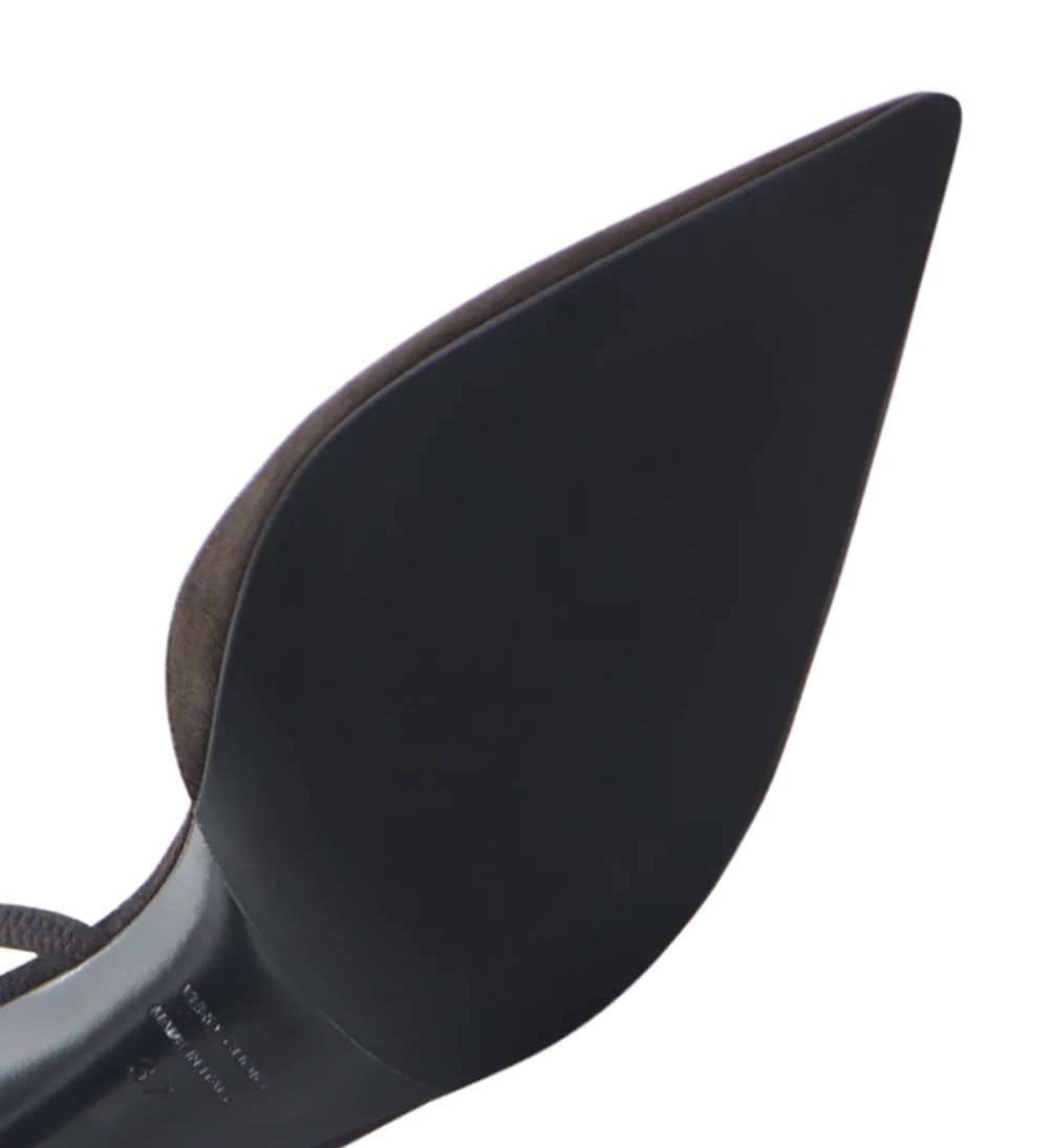Emira 70 slingback stiletter, mørkebrun ruskind - Image 6