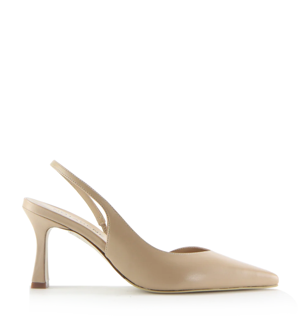 Emira 70 slingback stiletter, nude læder