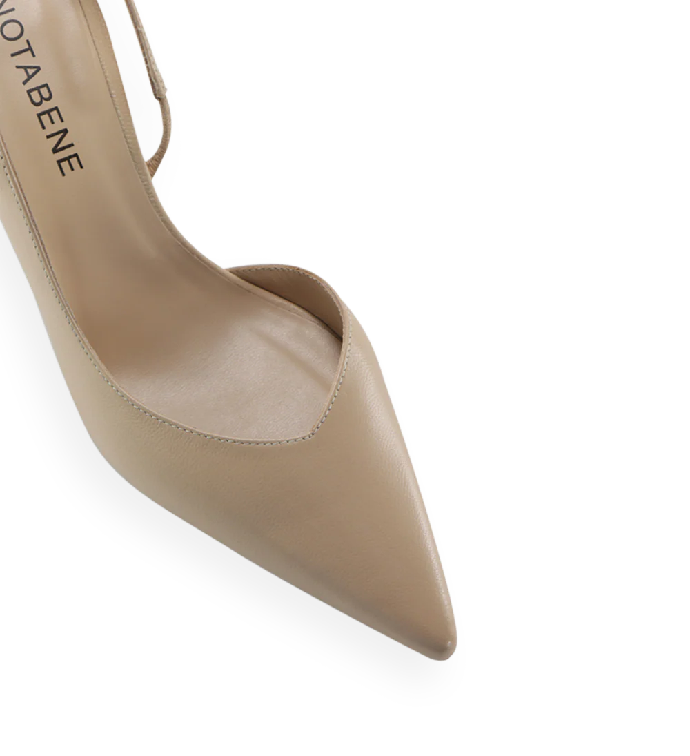 Emira 70 slingback stiletter, nude læder - Image 5