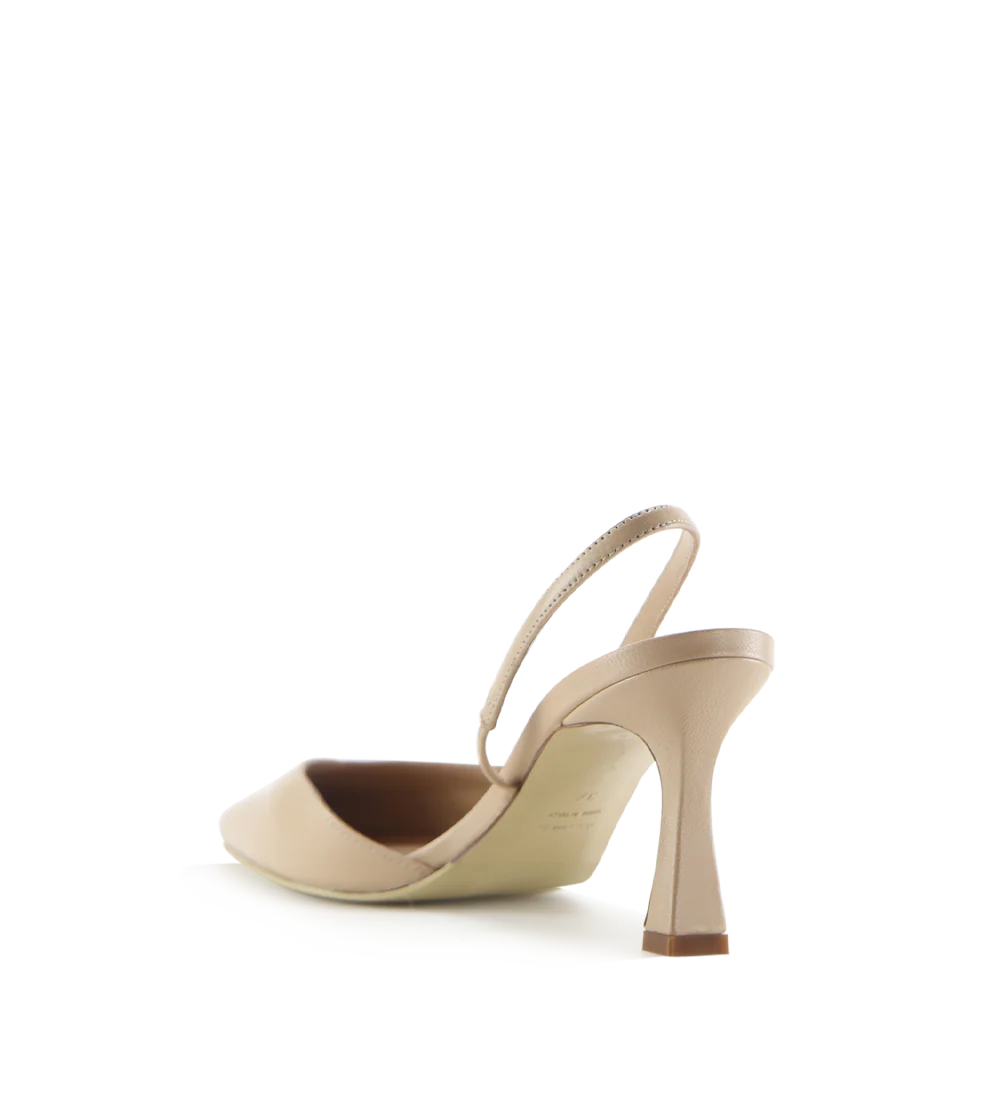 Emira 70 slingback stiletter, nude læder - Image 6