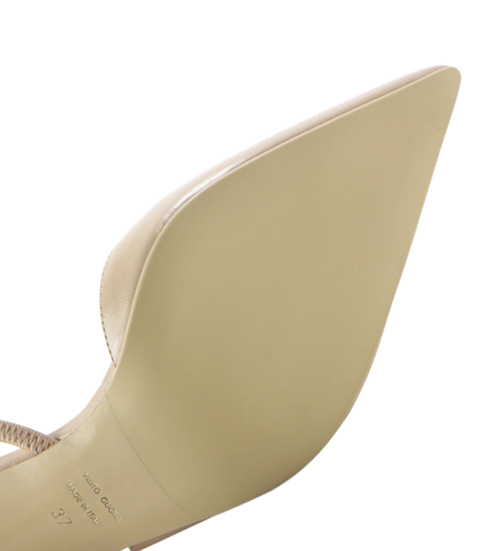 Emira 70 slingback stiletter, nude læder - Image 7