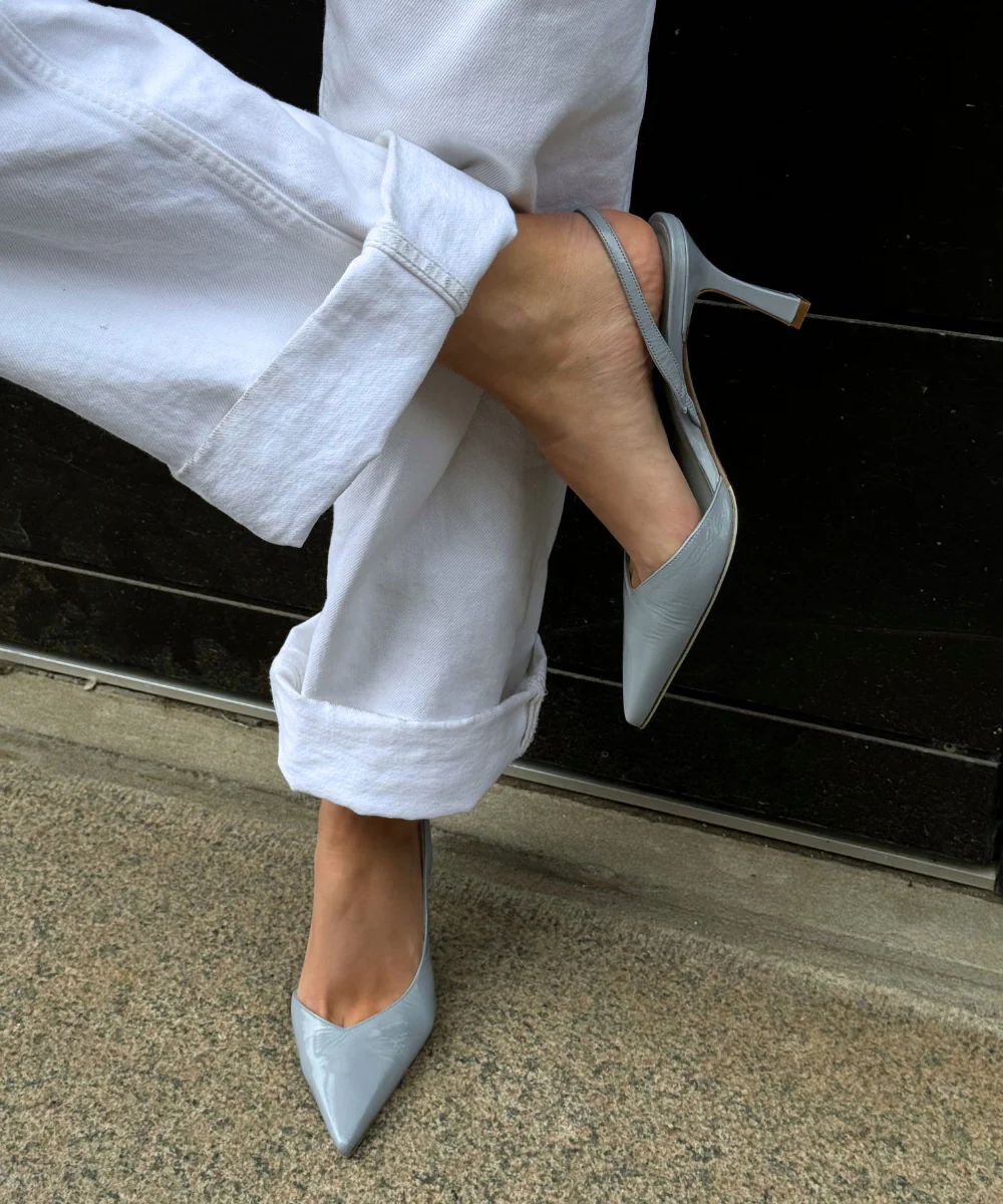 Emira 70 slingback stiletter, ice blue lak - Image 2