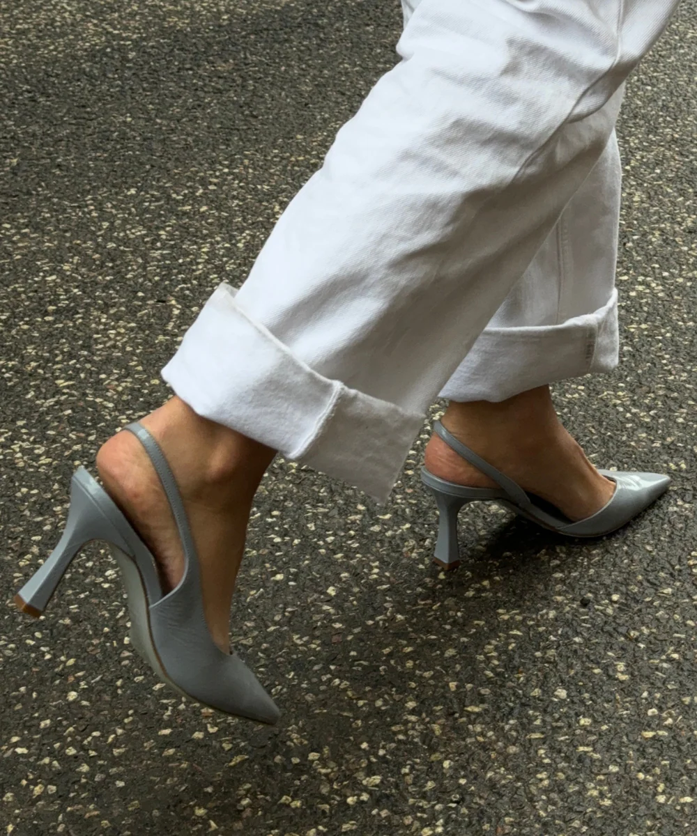 Emira 70 slingback stiletter, ice blue lak - Image 3