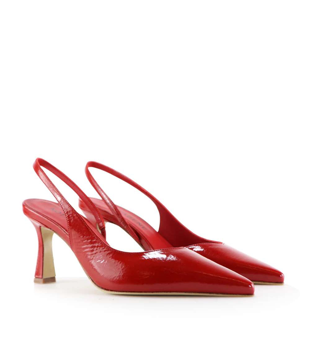 Emira 70 slingback stiletter, rød lak - Image 3