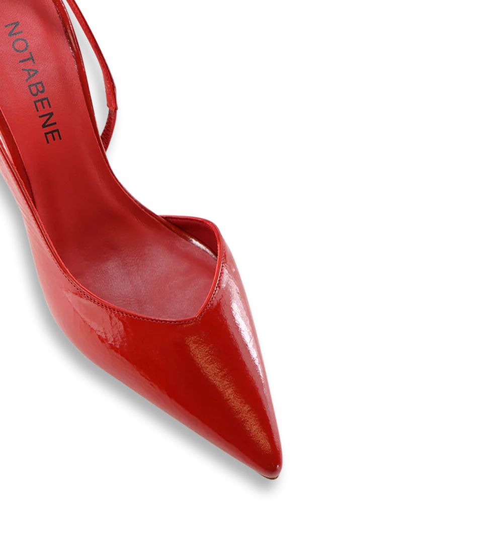 Emira 70 slingback stiletter, rød lak - Image 4