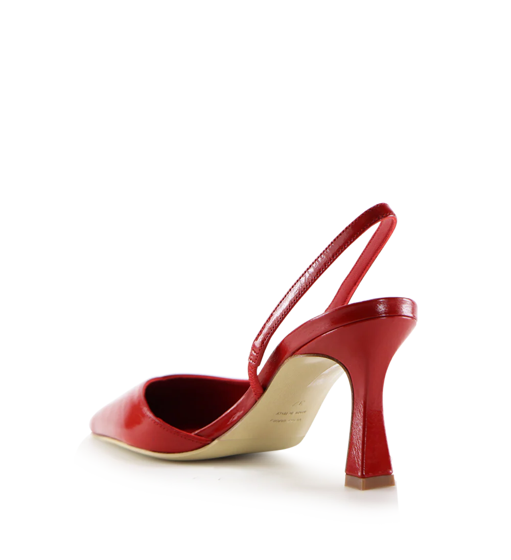 Emira 70 slingback stiletter, rød lak - Image 5