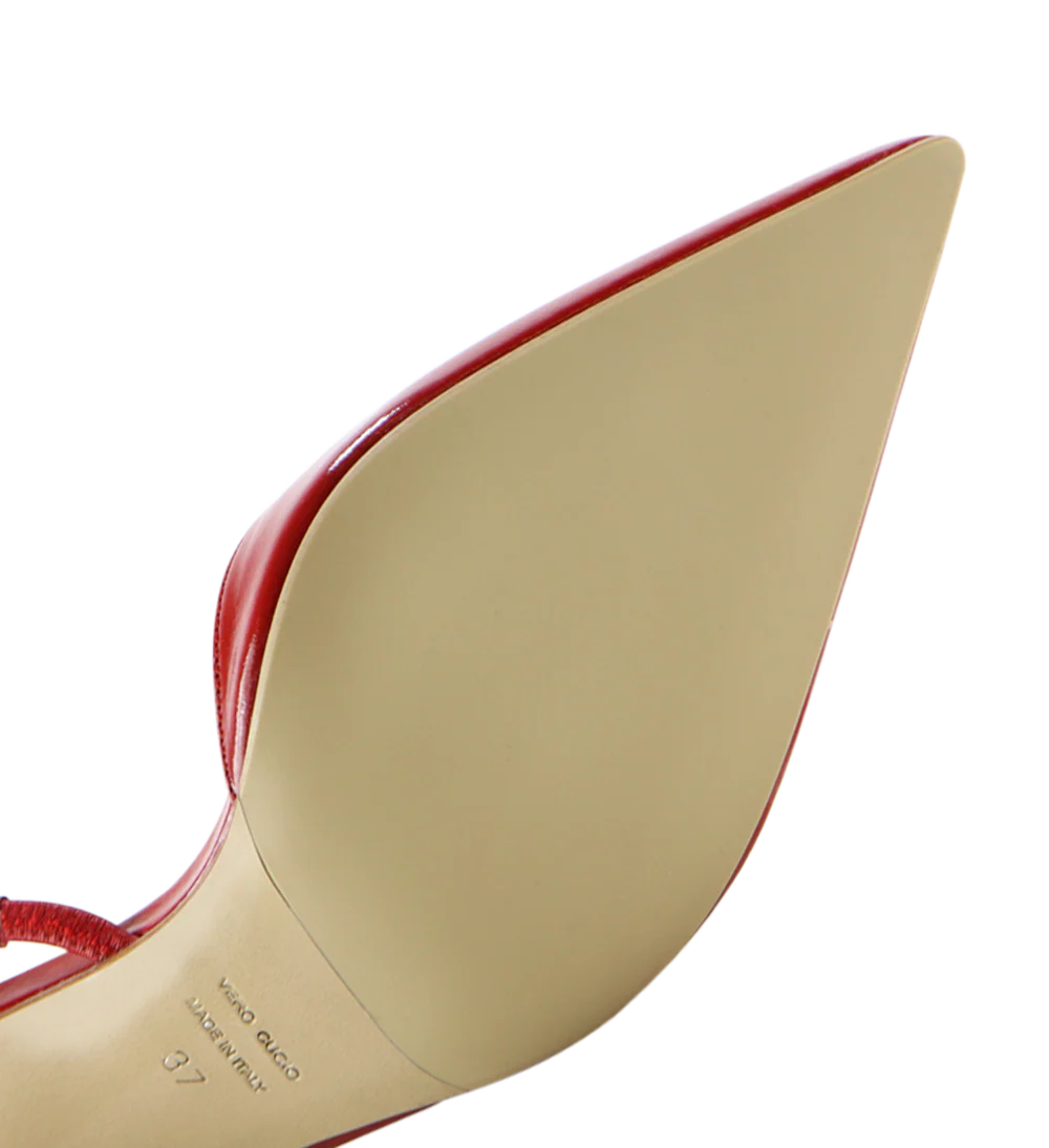 Emira 70 slingback stiletter, rød lak - Image 6