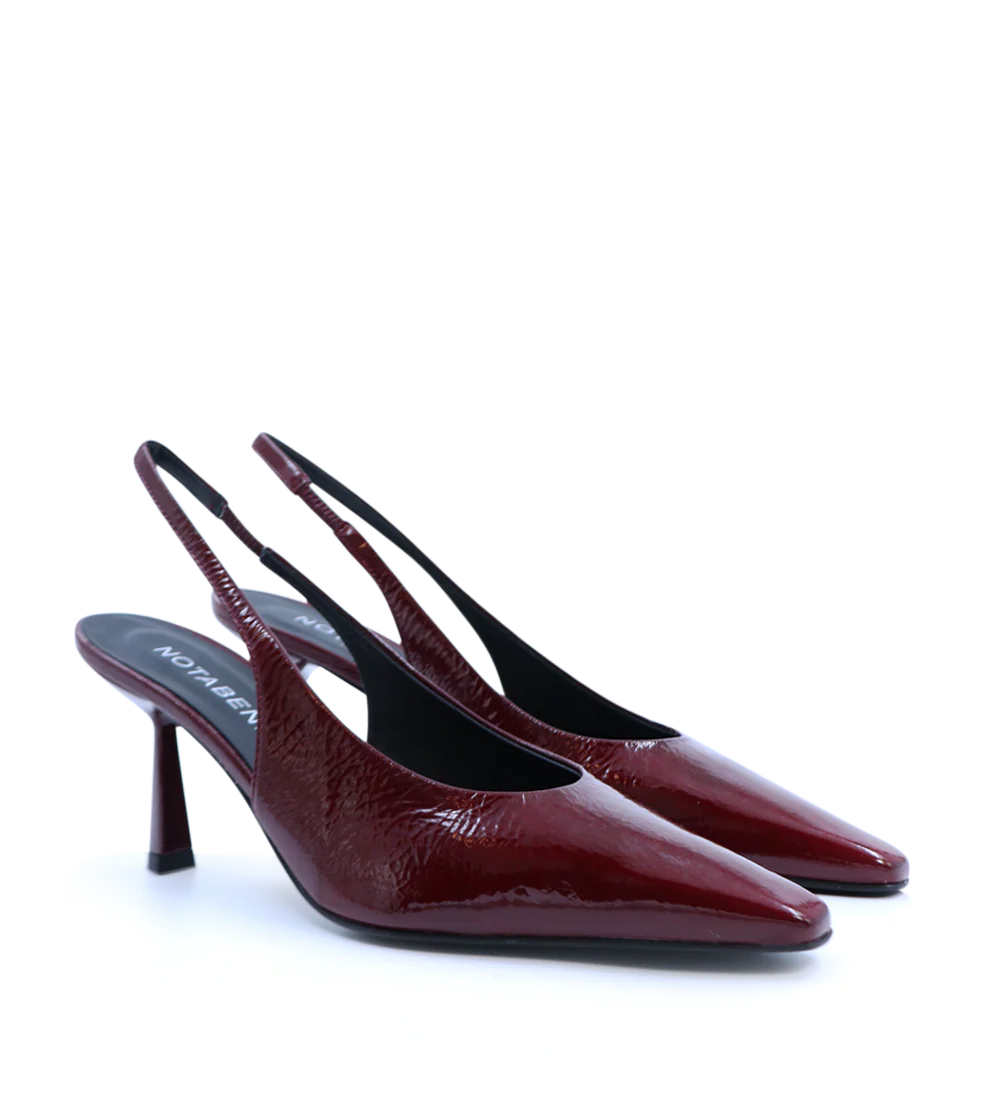 Emmely 70 slingback stiletter, bordeaux lak - Image 3