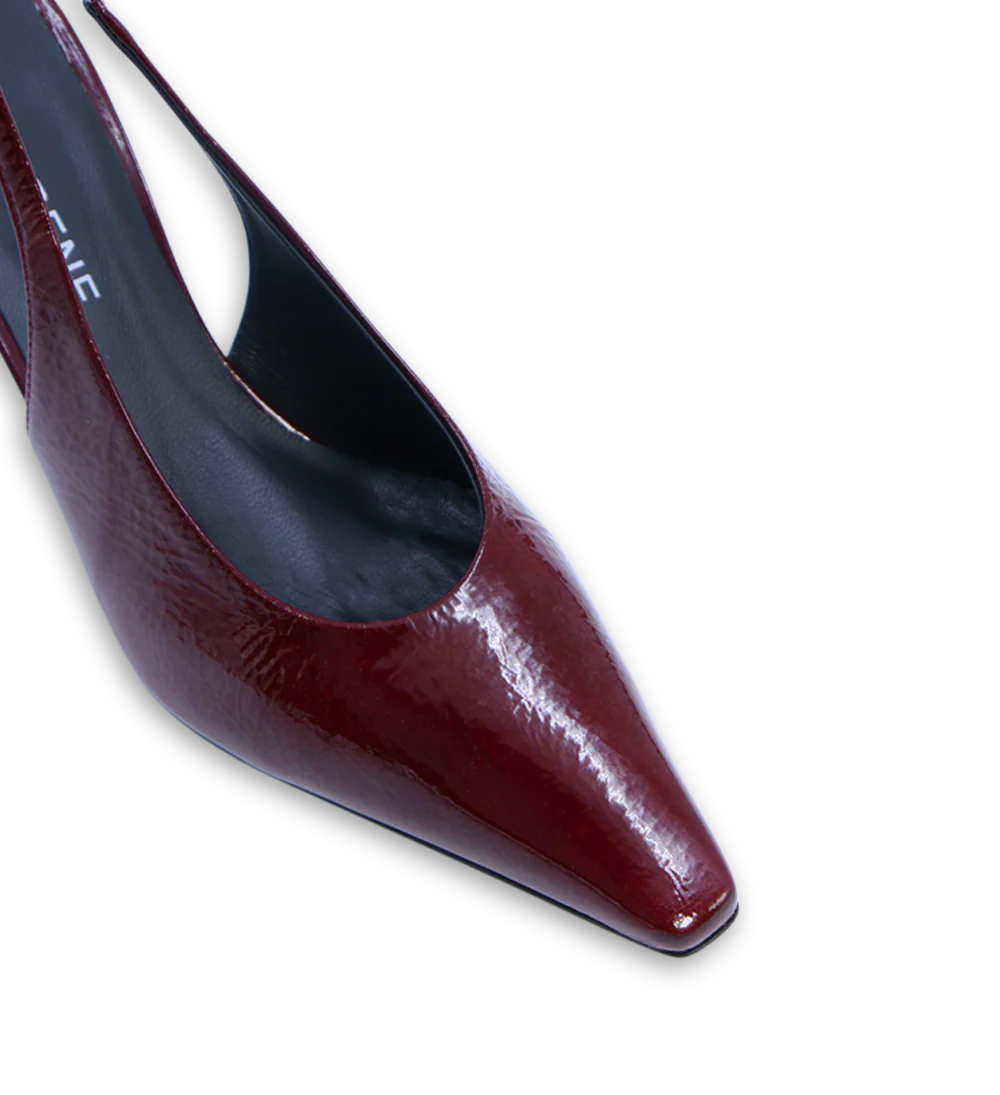 Emmely 70 slingback stiletter, bordeaux lak - Image 4
