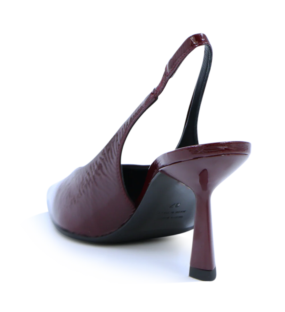 Emmely 70 slingback stiletter, bordeaux lak - Image 5