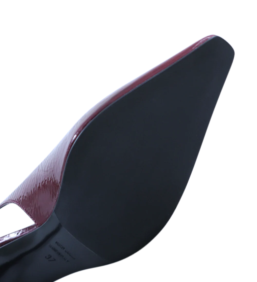 Emmely 70 slingback stiletter, bordeaux lak - Image 6