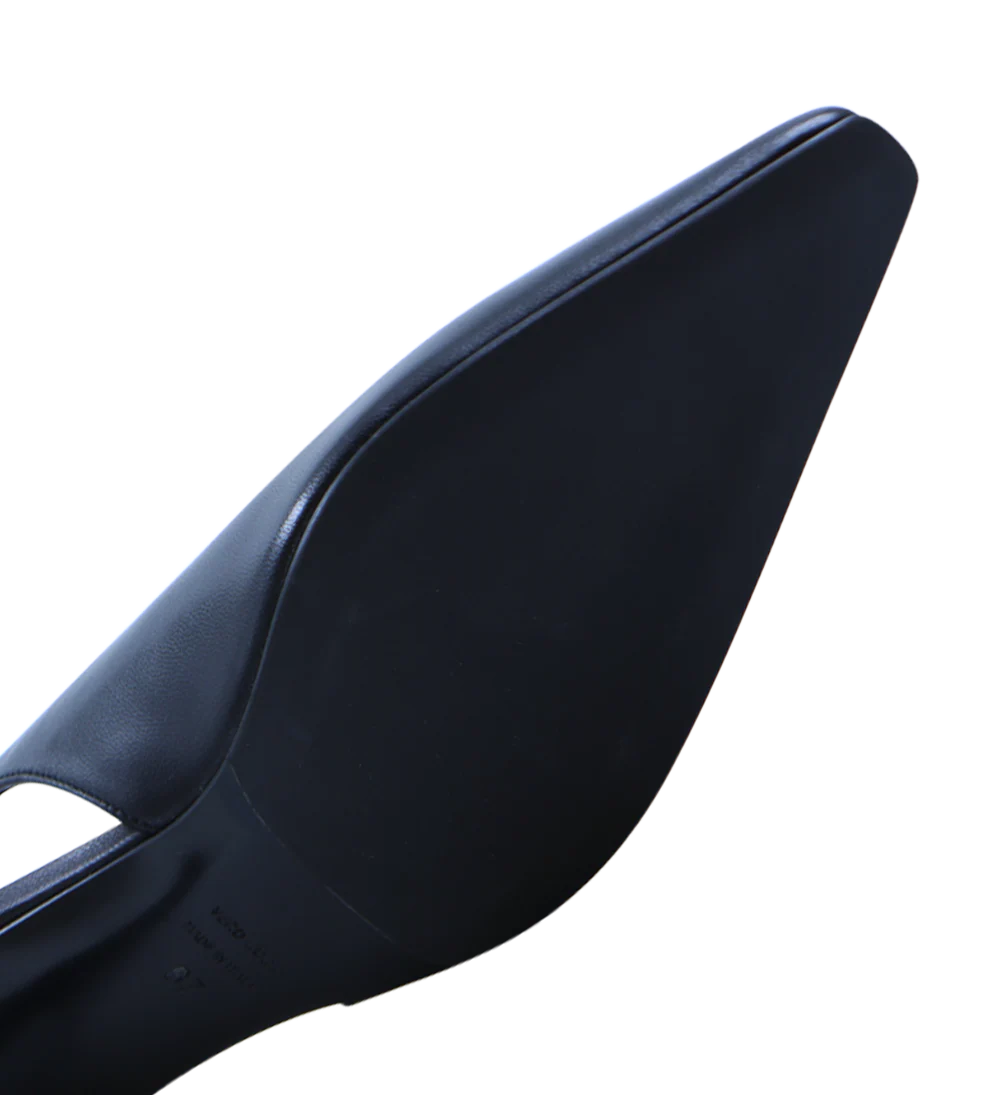 Emmely low 50 slingback stiletter, sort læder - Image 4