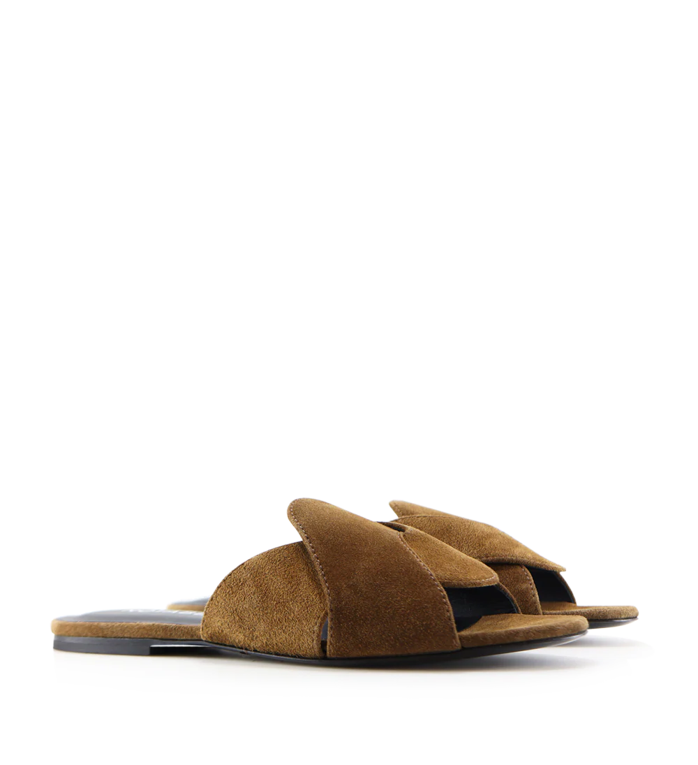 Fanny sandaler, brun ruskind - Image 3