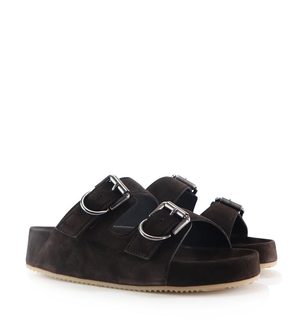 Gaïa sandaler, mørkebrun ruskind - Image 3