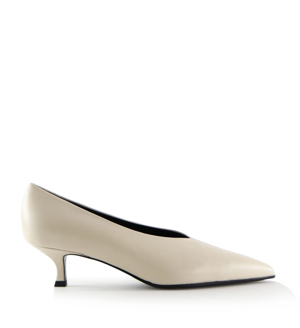 Gaia 40 stiletter, off-white læder