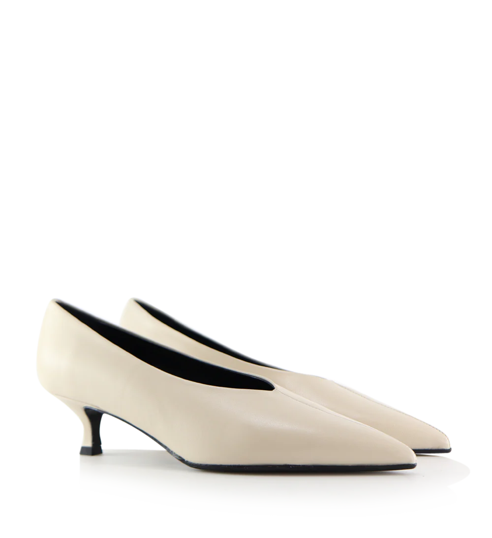 Gaia 40 stiletter, off-white læder - Image 4