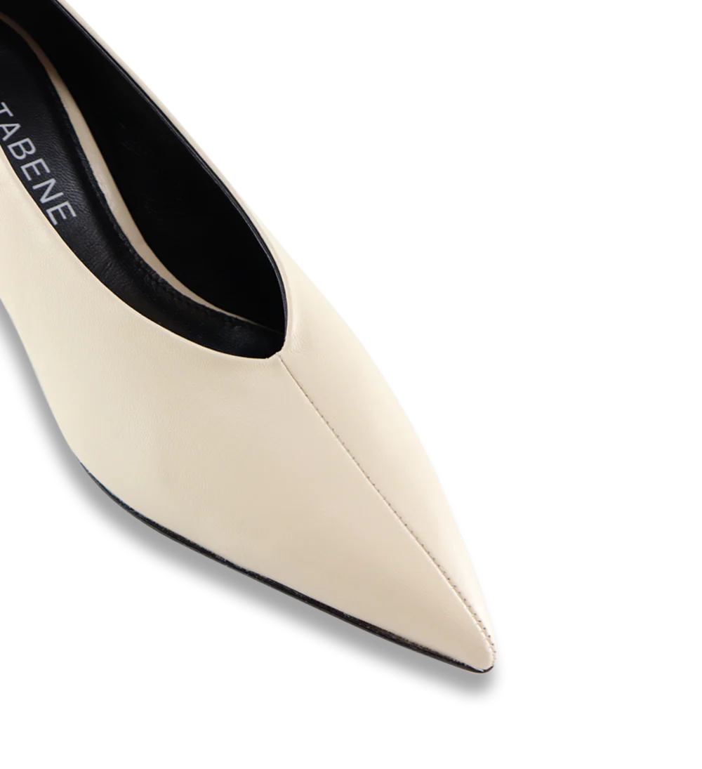 Gaia 40 stiletter, off-white læder - Image 5