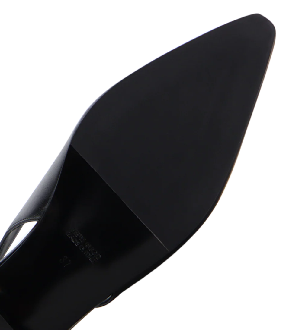 Gilda slingback, sort læder - Image 6