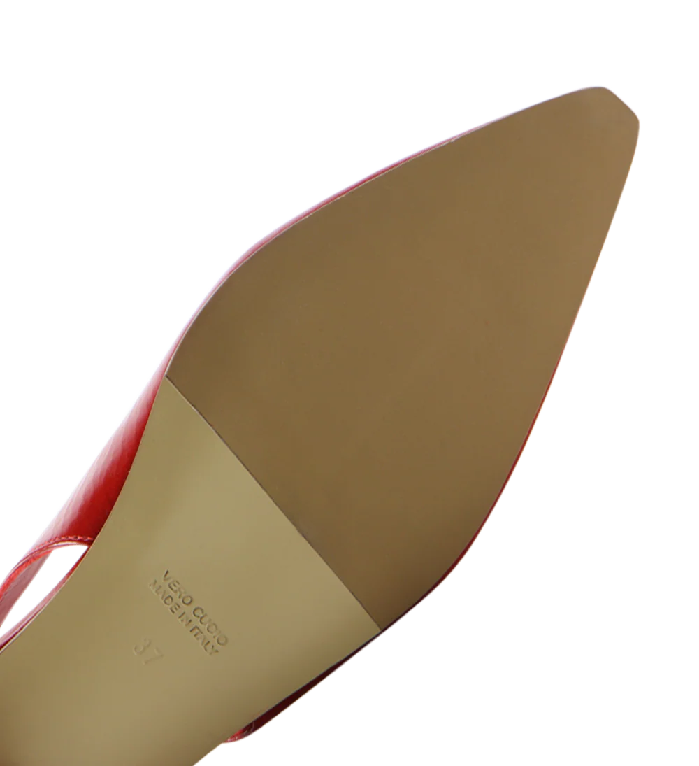 Gilda slingback, rød lak - Image 5