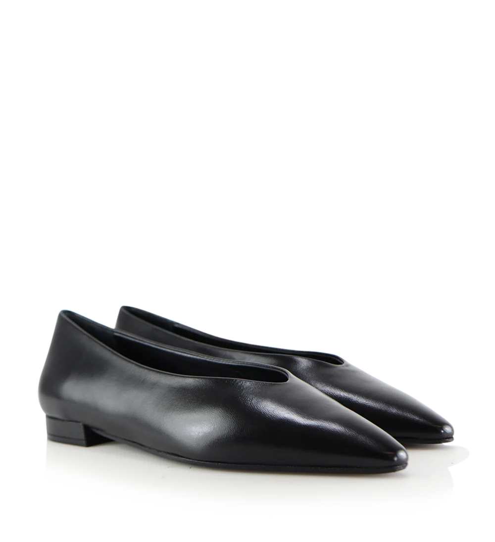 Ginevra ballerina, sort læder - Image 2