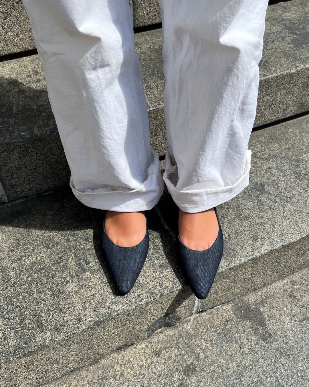 Gisela ballerinaer, denim - Image 3