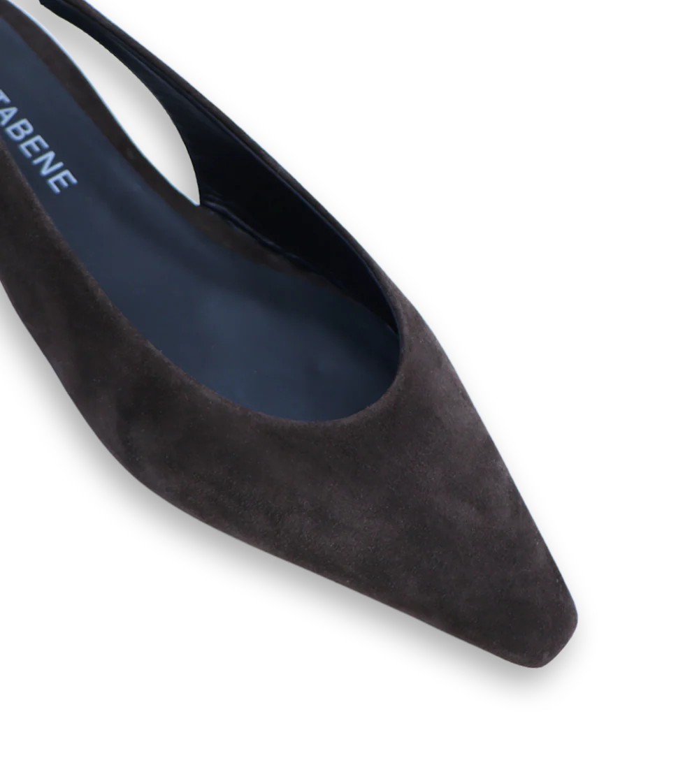 Gisella slingback, mørkebrun ruskind - Image 3