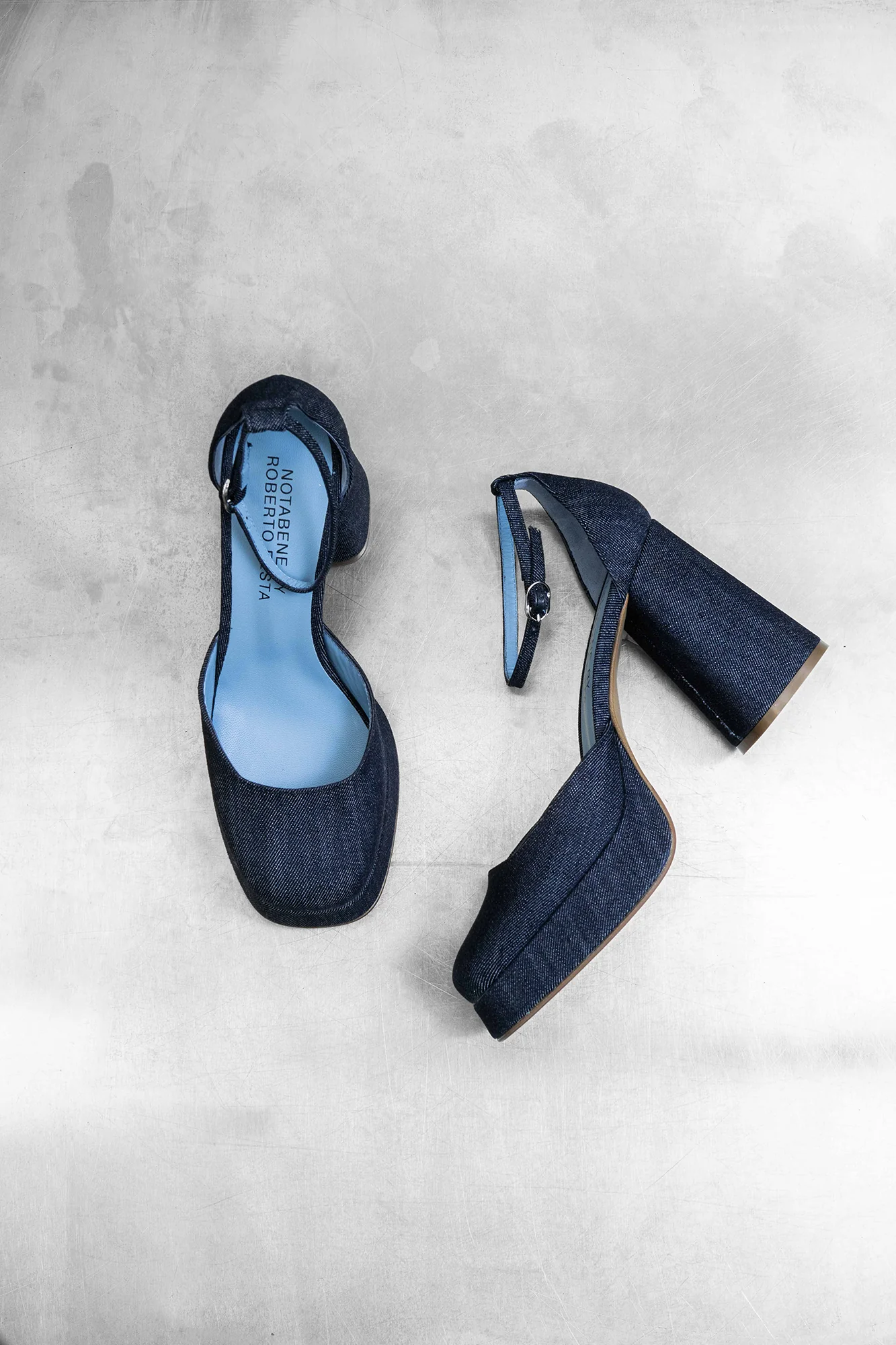 Hedi 100 pumps, denim - Image 2