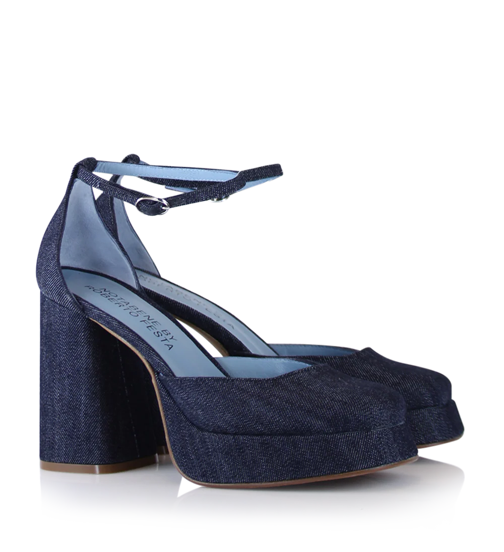Hedi 100 pumps, denim - Image 5