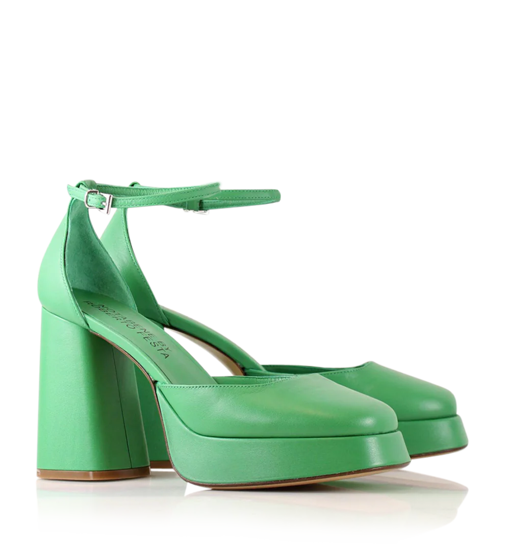 Hedi 100 pumps, grøn læder - Image 2