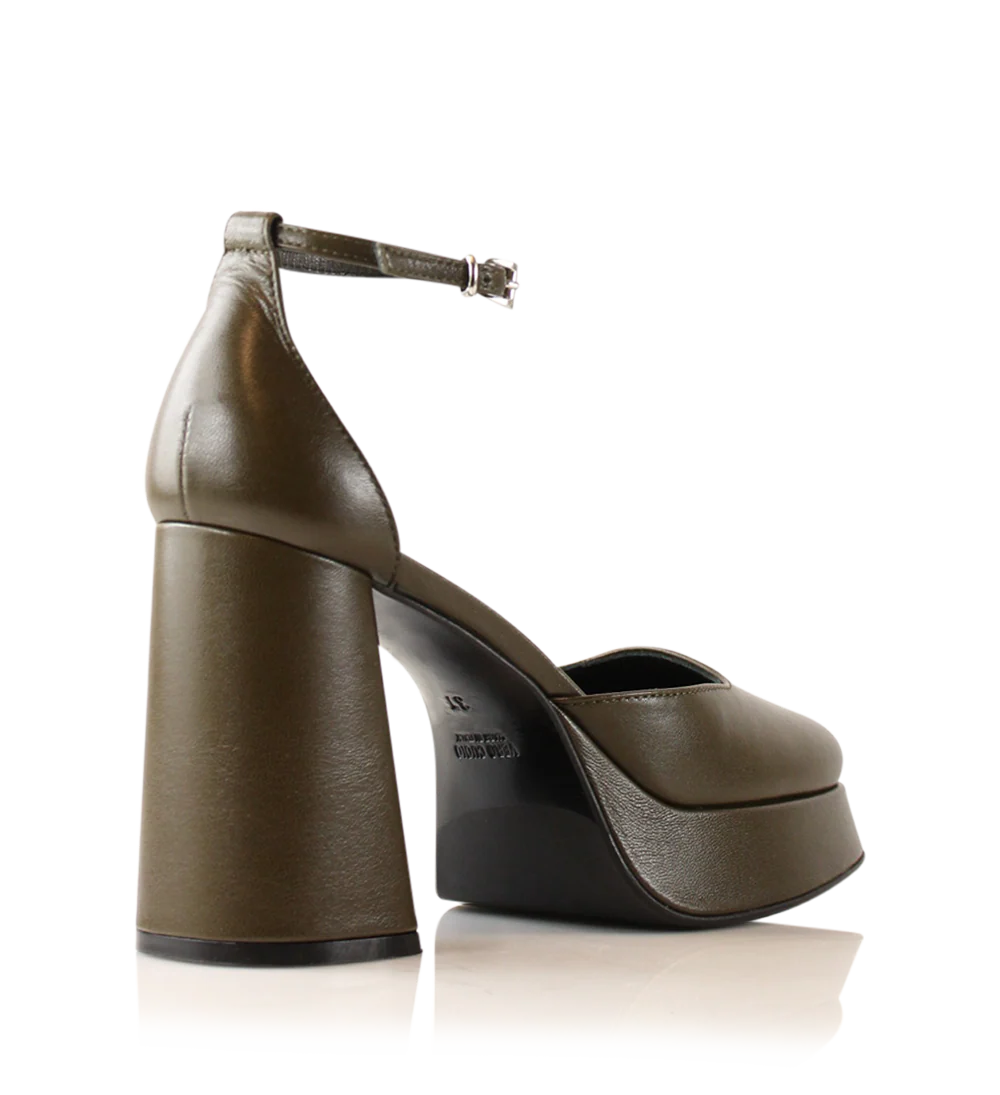 Hedi 100 pumps, olive læder - Image 4