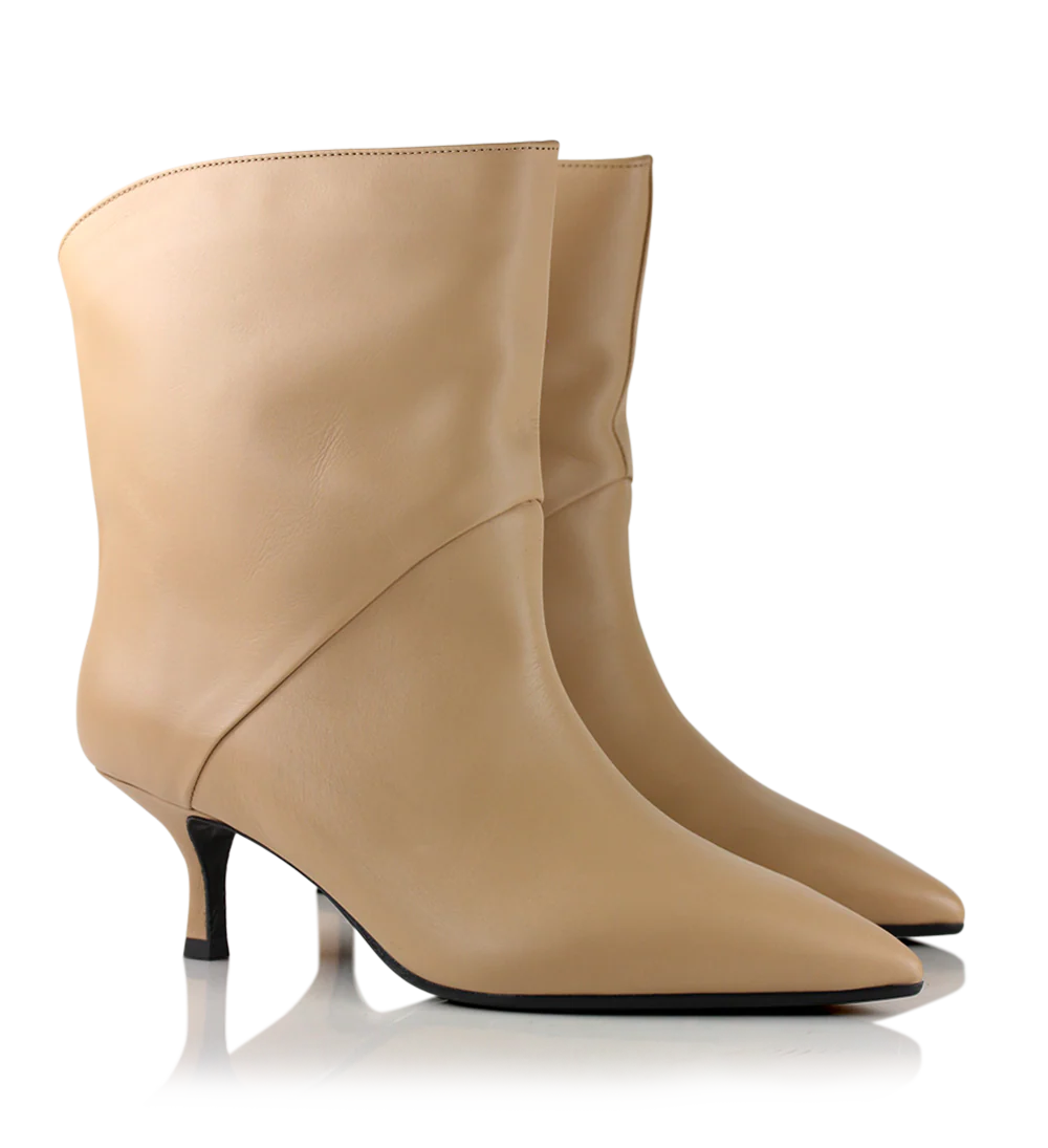 Hilda støvler, beige læder - Image 3