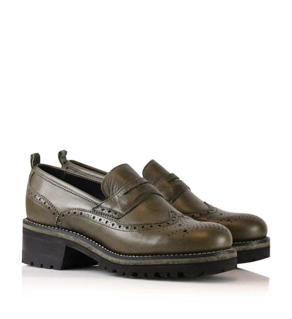 Idun loafers, olive læder - Image 3
